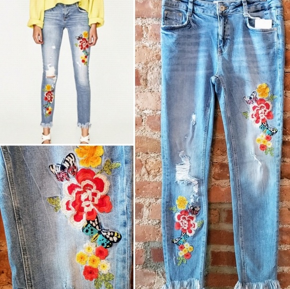 Zara Denim - [NWT] Zara Trafulac Embroidered Jeans